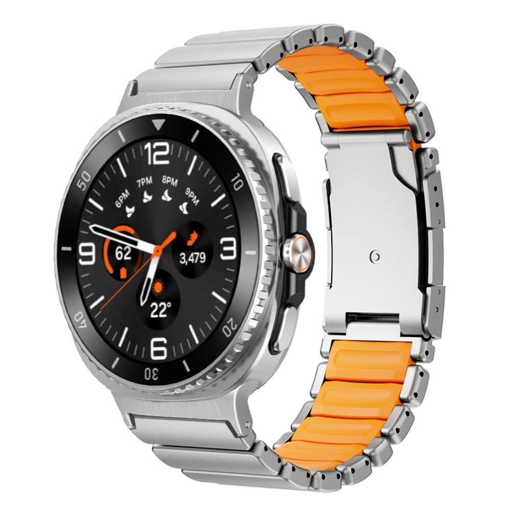 Titanium Band for Samsung Galaxy Watch 8 Calssic 46mm 8 44mm 40mm Metal Rubber Strap for Galaxy Watch Ultra 2025 Luxury Bracelet