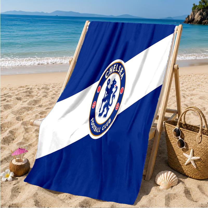 Chelsea Football Club Crest Beach Towel Microfiber Beach Towel, Lightweight and Quick-Dry, for Summer Travel, Swimming Pool Fan Birthday Gift