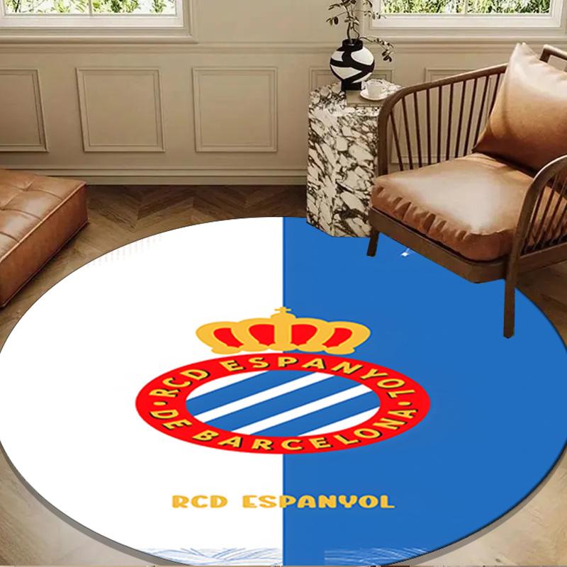 Football Espanyol Design Round mat Home Decor, Chair rug For livingroom,Bedroom, doormat home decor Birthday Gift Christmas Gifts