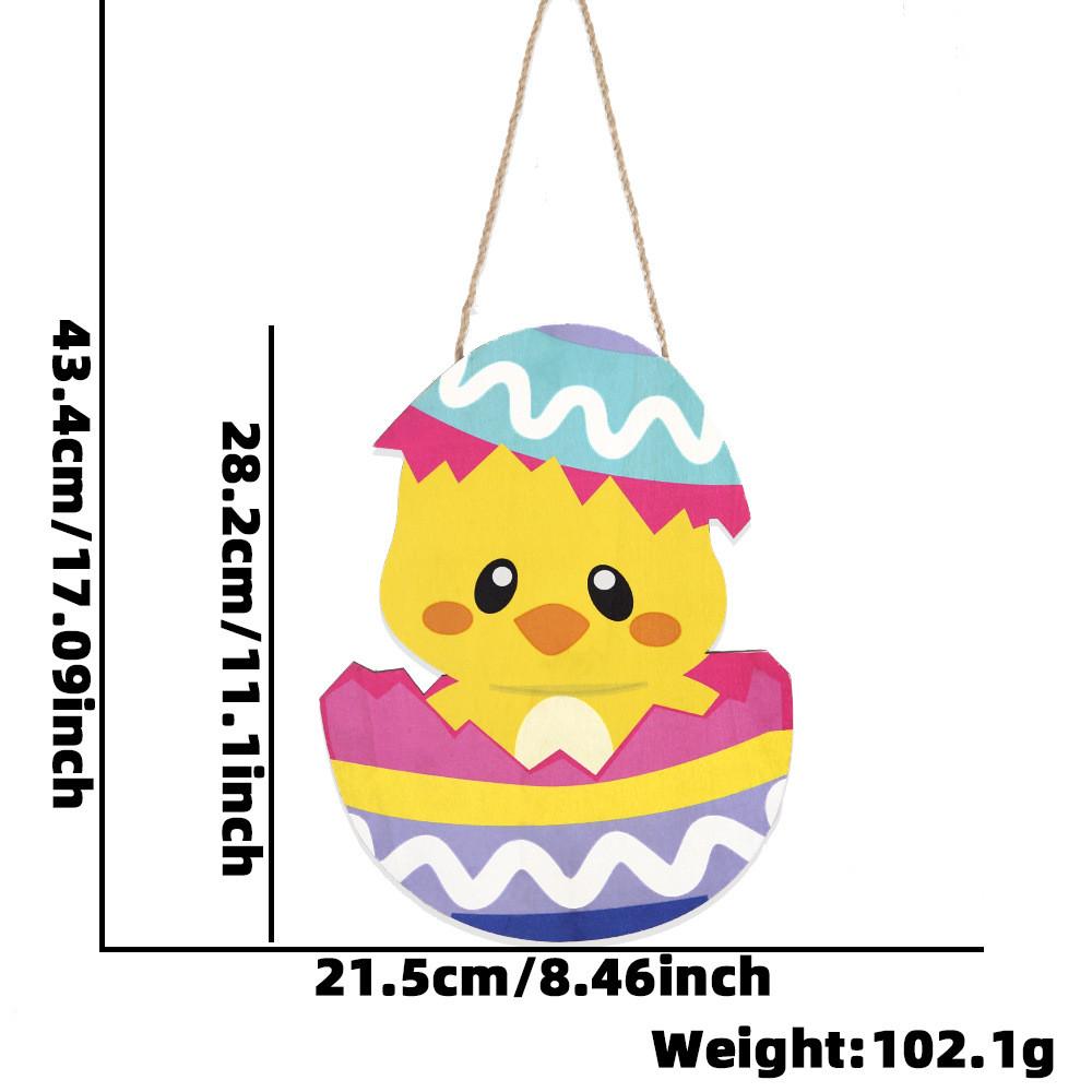 Egg Delightful Easter Chicken Wooden Door Hanger For Holiday Celebrations And Decor