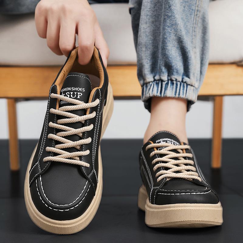 New men's casual sports shoes, large-sized thick-soled lightweight men's running shoes outdoor hiking punk men's loafers trainer