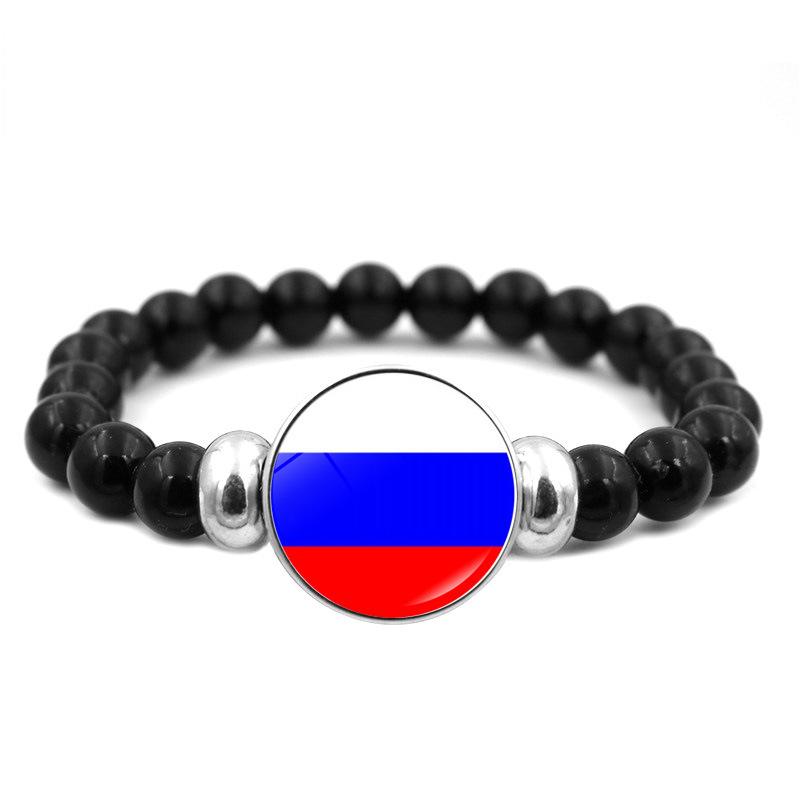 287 Länder Nationalflagge Druckknopf Elastisches Band Perlen Länderflagge Unabhängigkeitstag Perlen Schmuck Perlenarmband