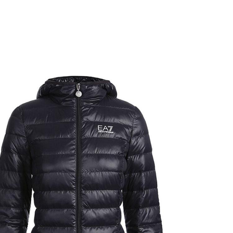 Emporio Armani EA7 SS23 Giacca Imbottita Casual con Cappuccio Stampa Lettere e Numeri Donna giacche Nero 8NTB14-TN12Z-1200
