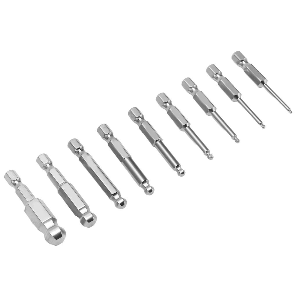 9pcs Hex Screwdriver Bit Set Rustproof Steel Magnetic Hd Hex Bits 1/4 Inch Hex Shank