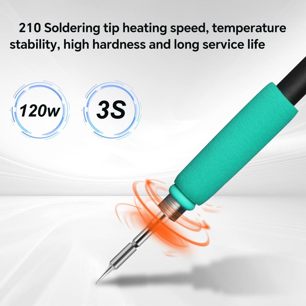 HengTianMei 210 Soldering Iron Tip Set-3pcs K, IS,I,Model.Suitable for SUGON A9 210, and T21 210 Soldering Station, Long Life, and Durability Solder
