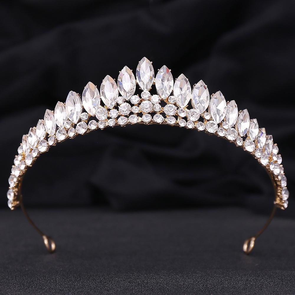Japanese & Korean Style Bridal Rhinestone Crown Headpiece for Weddings, Evening Dresses & Children's Birthdays
