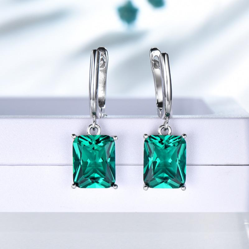 Gica Gema Boucles d'oreilles en argent Sterling S925 pour femmes, bijoux à géométrie carrée, magnifiques, de tempérament fin, cadeau d'anniversaire