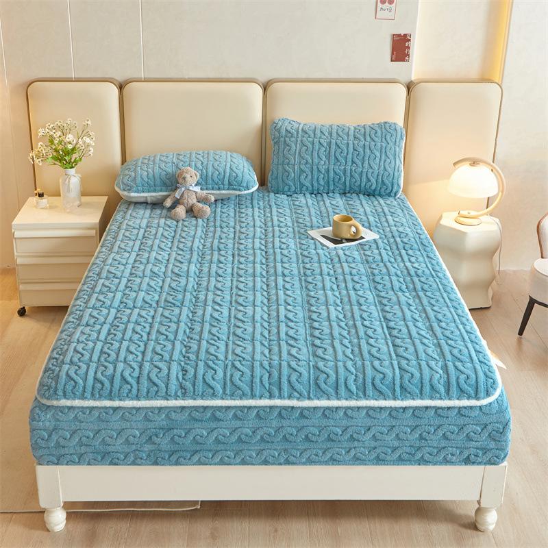 

Зимняя утолщенная простыня из татарского камня и гибискуса, цельное толстое молочно-бархатное покрывало, наматрасник Simmons 150*200cm+30cm