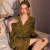 Vestaglia Jacquard da Donna Lusso Leggero: Accappatoio Lungo Primavera/Autunno, Raso di Seta Ghiacciata, Sensazione di Lusso, Accappatoio Singolo, Gonna da Bagno Pronta per l'Estate.