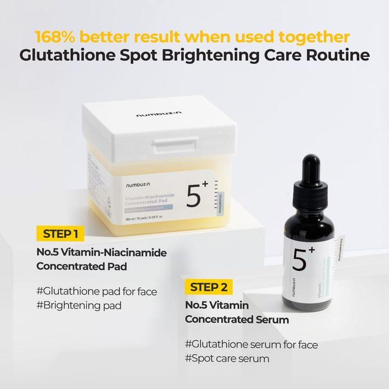 numbuzin - No.5+ Glutathione Vitamin-Niacinamide Concentrated Pad Bundle Set