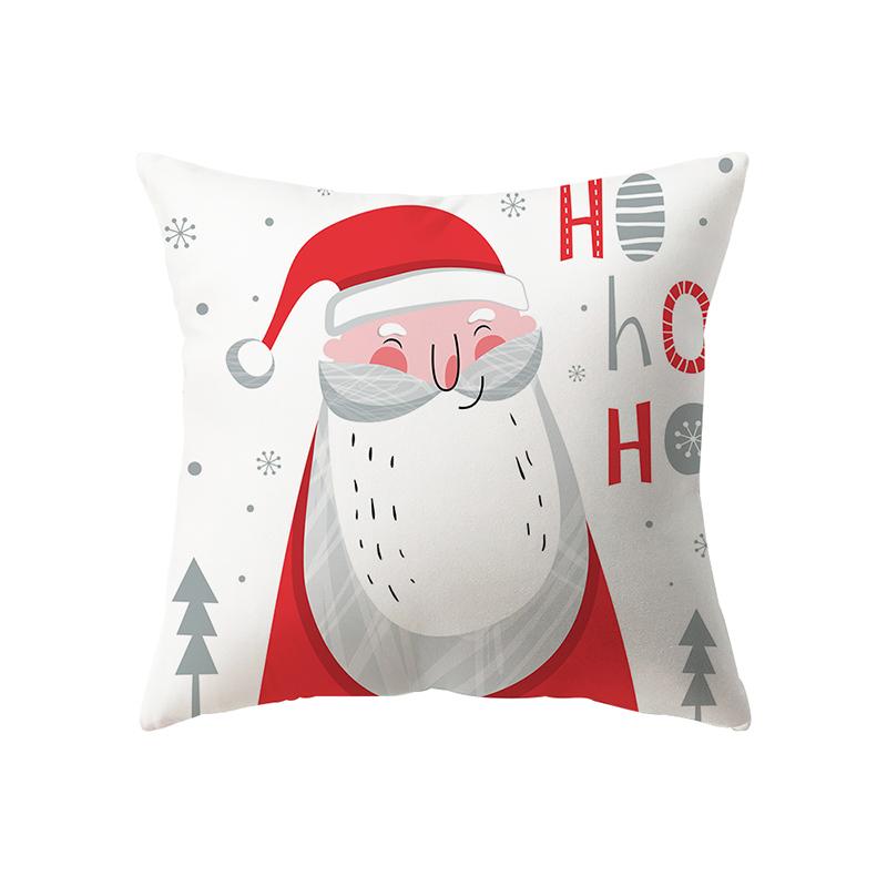 Christmas Decoration Santa Claus Print Pattern Cushion Cover Home Living Room Sofa Decoration Square Pillow Pillow Cover