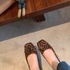 Light Mouth Bow, Small Thick Heel, Versatile Leopard Print, and Super Soft Single Shoes for Women's Autumn.