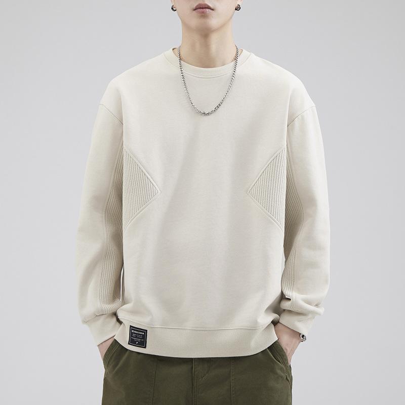 

Дизайнерский флисовый свитер Sense Splicing, мужская весна-осень, японская ретро-свободная рубашка большого размера с внутренней подкладкой 4XL абрикосовый