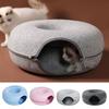 Bed Tunnel Cat Felt Pet Puppy Nest Cave House Round Donut Interactive Toy Play