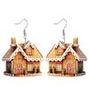 2D Flat 4-Pairs Cute Christmas Candy House Gnome Acrylic Dangle Earrings Festive Party Jewelry, Perfect Holiday Gift for Women