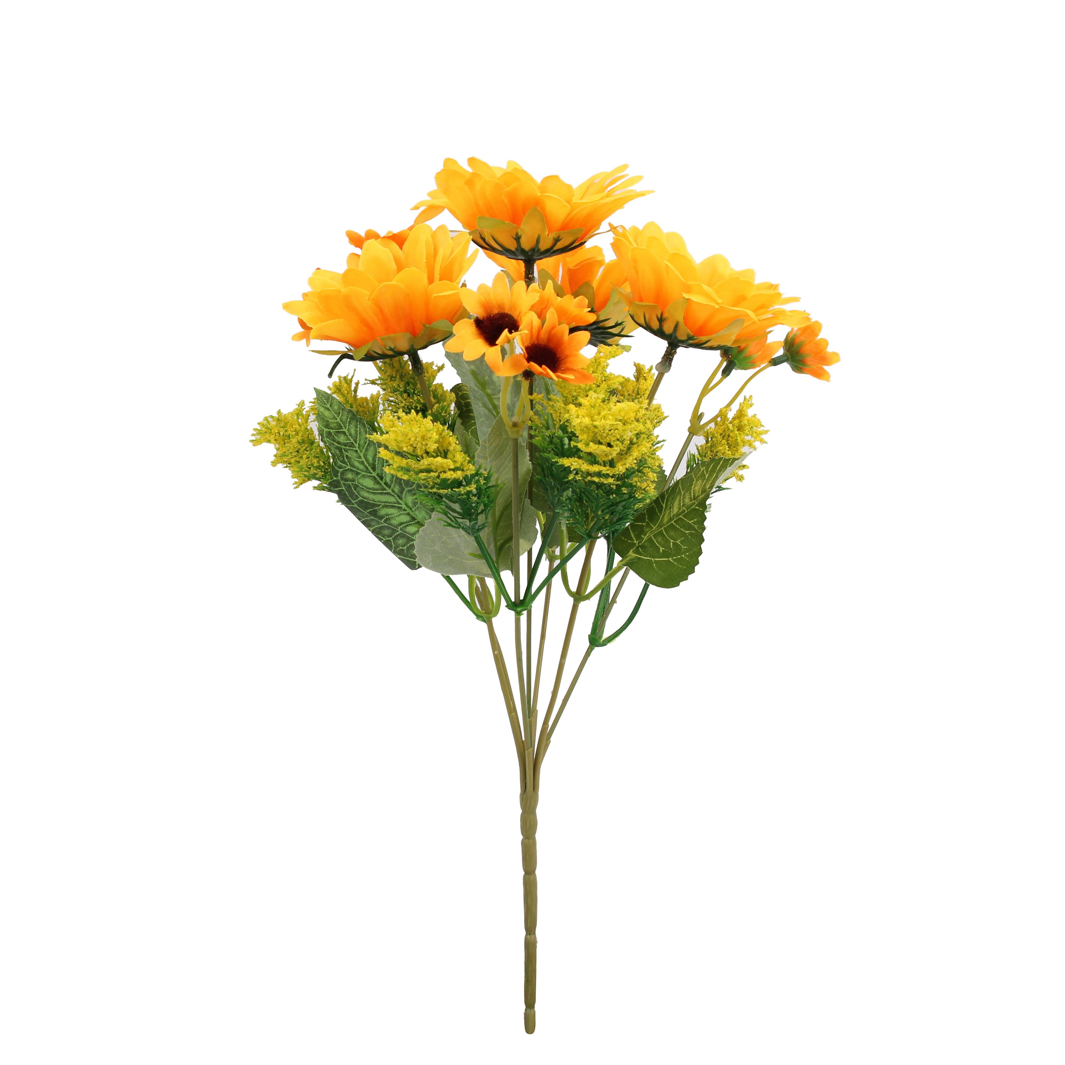 7head Artificial Bouquet Sunflower Small Flower Coffee Shop Christmas Table Wedding Decoration Artificial Flowers Home Party жёлтый
