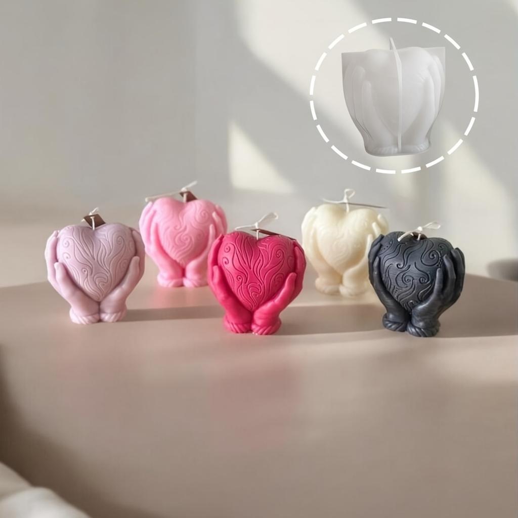 heart-shaped 3D candle resin casting mold silicone resin core for manual molds DIY wax melt decoration mold Heart-shaped craft gypsum mold