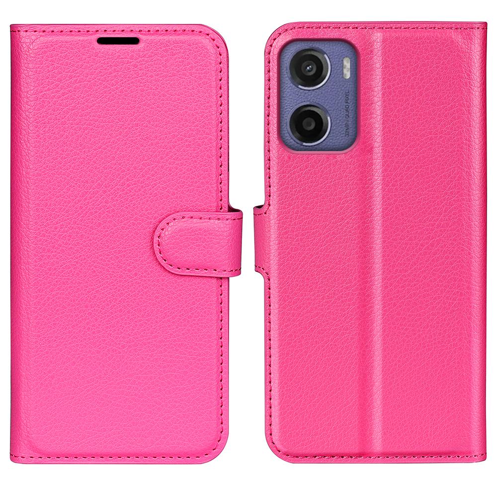 Dla Motorola Moto E15 4G Etui Tekstura liczi Odporne na wstrząsy Skórzane Etui Portfel na telefon