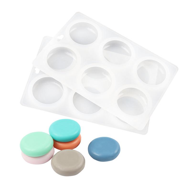 Silicone 6-Cavity Round Soap & Cake Mold