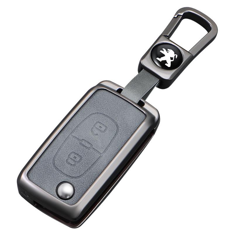 Leder Schlüsseletui für Dongfeng Peugeot 408/308/3008/4008/2008/5008 Metallmodelle