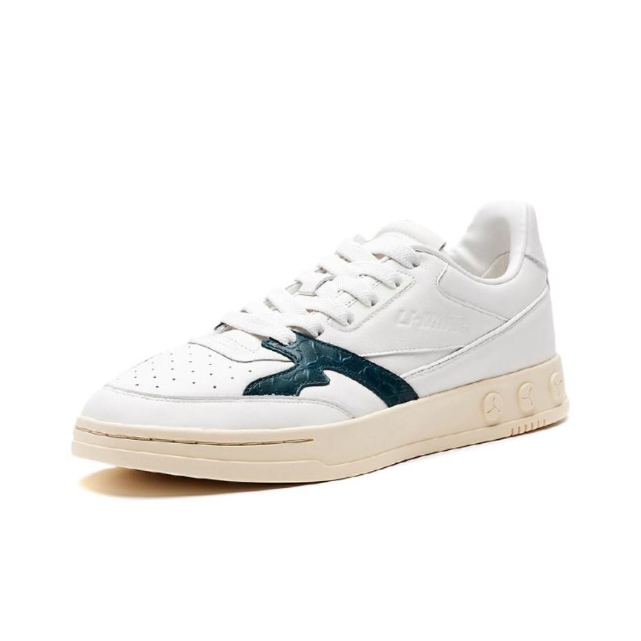 Li-Ning 1990 Og Non-Slip Wear-Resistant Low-Top Skate Shoes Men Sneakers White Green ALFR161-1