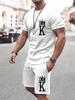 Summer Men's Casual Suit Loose Two-piece Simple Set Men's T-shirt and Shorts Sportswear