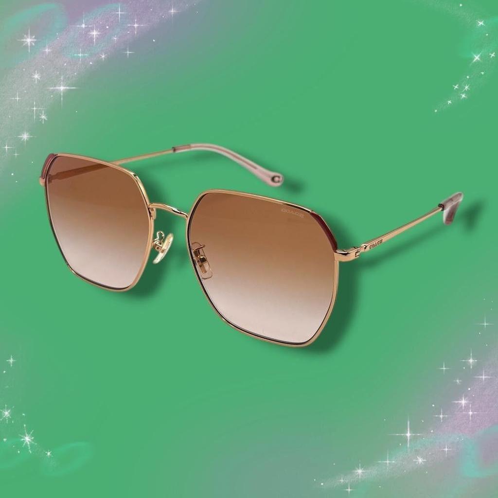 Used [Good condition] Coach ladies sunglasses square rose gold type