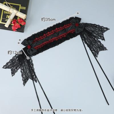 Handmade Comics Cosplay Props Hair Accessories Dark Goth Hairpin Lolita Headgear Bow Lace Headband