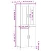 Highboard Smoked Oak 69.5 x 34 x 180 cm Particle Board