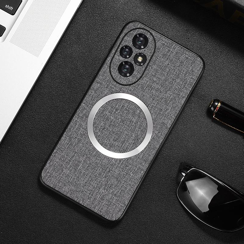 For Honor 200 5G Magnetic Case TPU+Cloth Phone Cover Smooth Touch