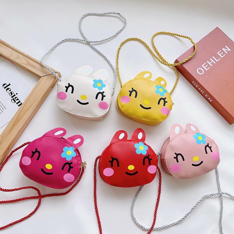 Adorable Japanese Cartoon Bunny Kids Shoulder Bag Cute Flower Design For Boys And Girls