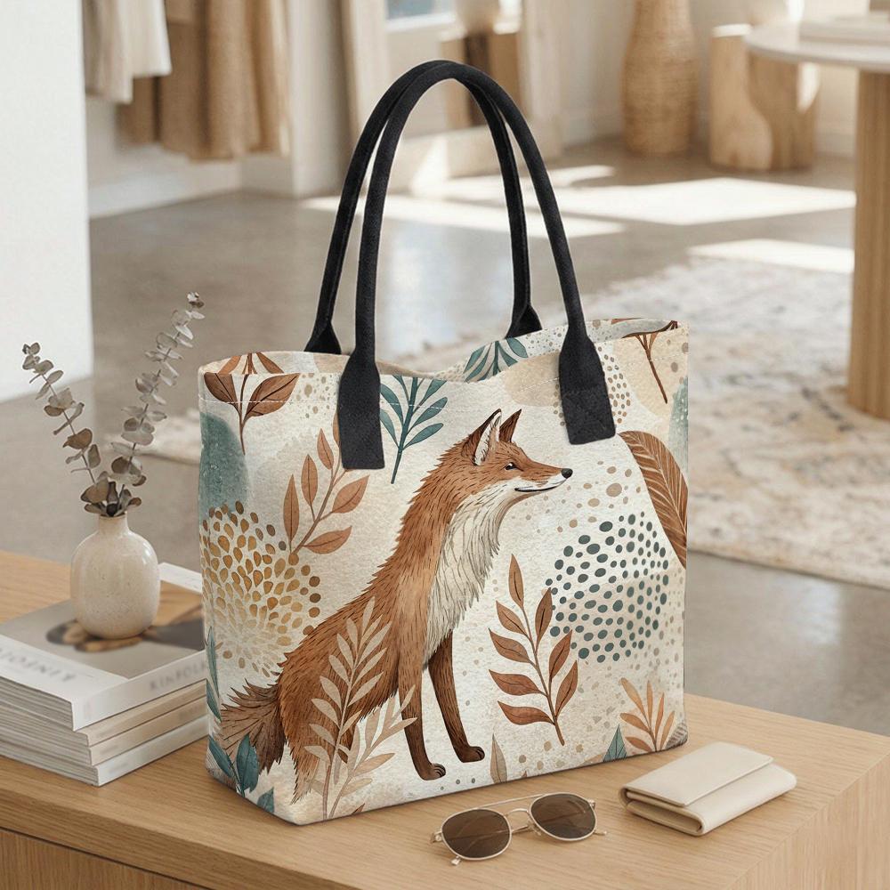 Boho Fuchsdruck Tragetasche Lässig Stilvoll Große Kapazität Tägliches Tragen Schulter Handtasche