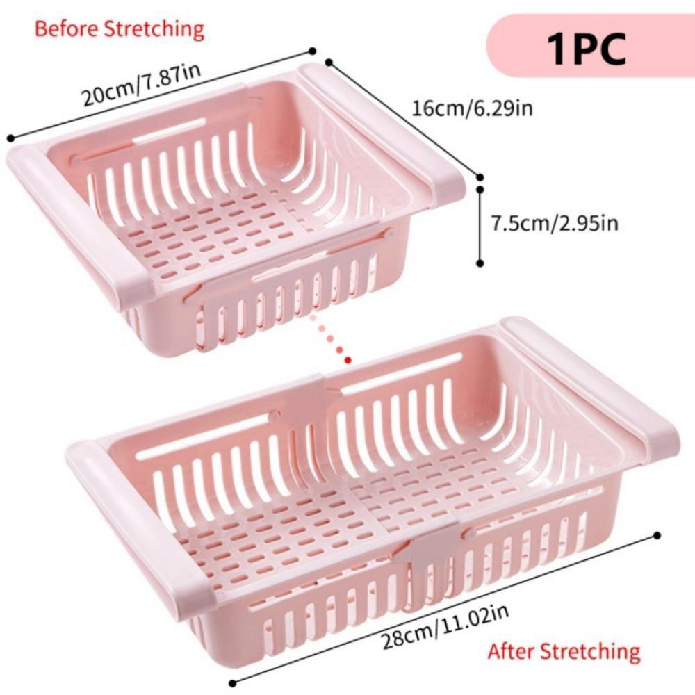 Telescopic Refrigerator Storage Basket, Home Storage Box, Egg Storage and Organizing Box, Refrigerator Shelf