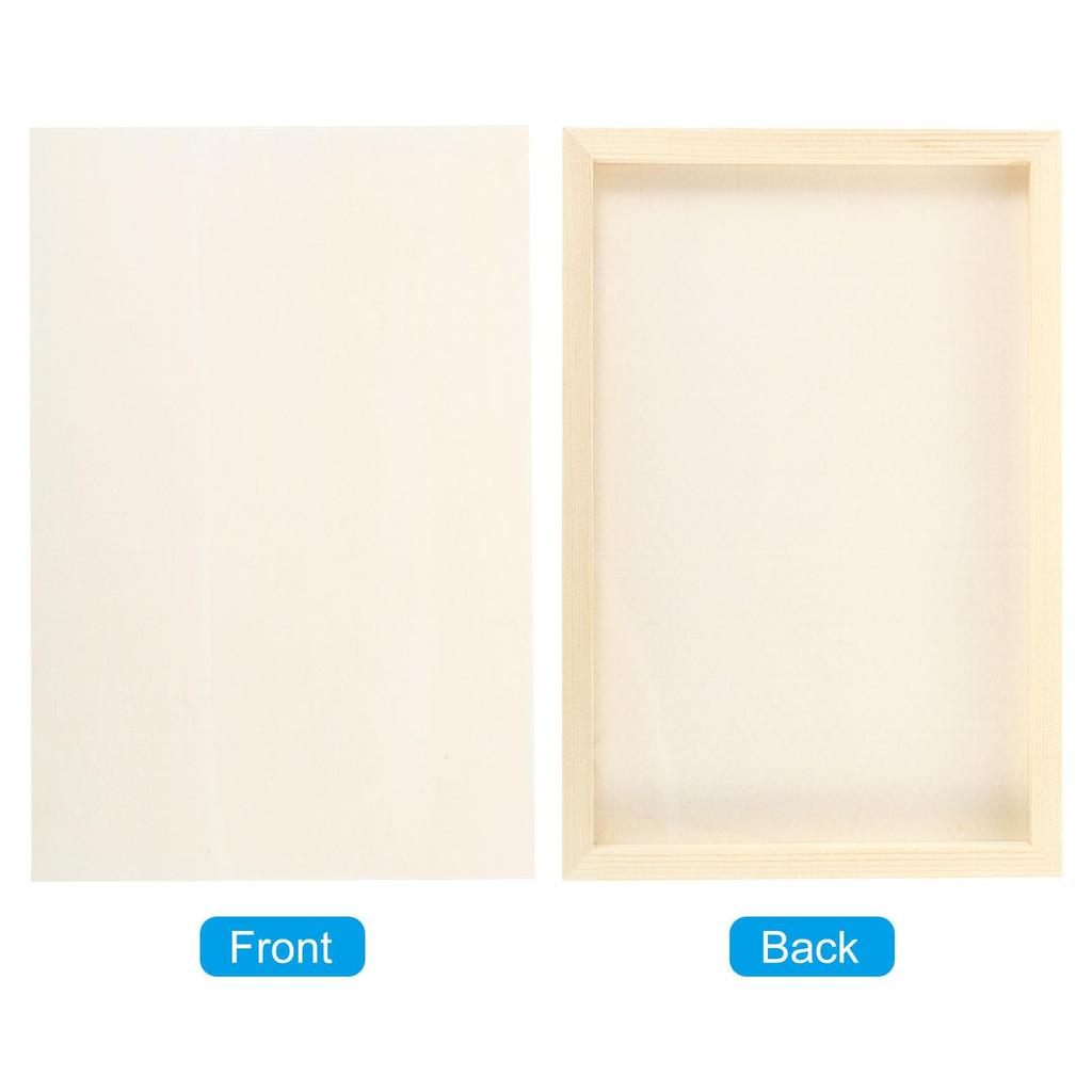 PATIKIL 8"x12" Wood Panel Boards, Set of 6, Unpainted Square Art Wood Canvas Panels, Painting Boards for DIY Craft Painting, Wood Color