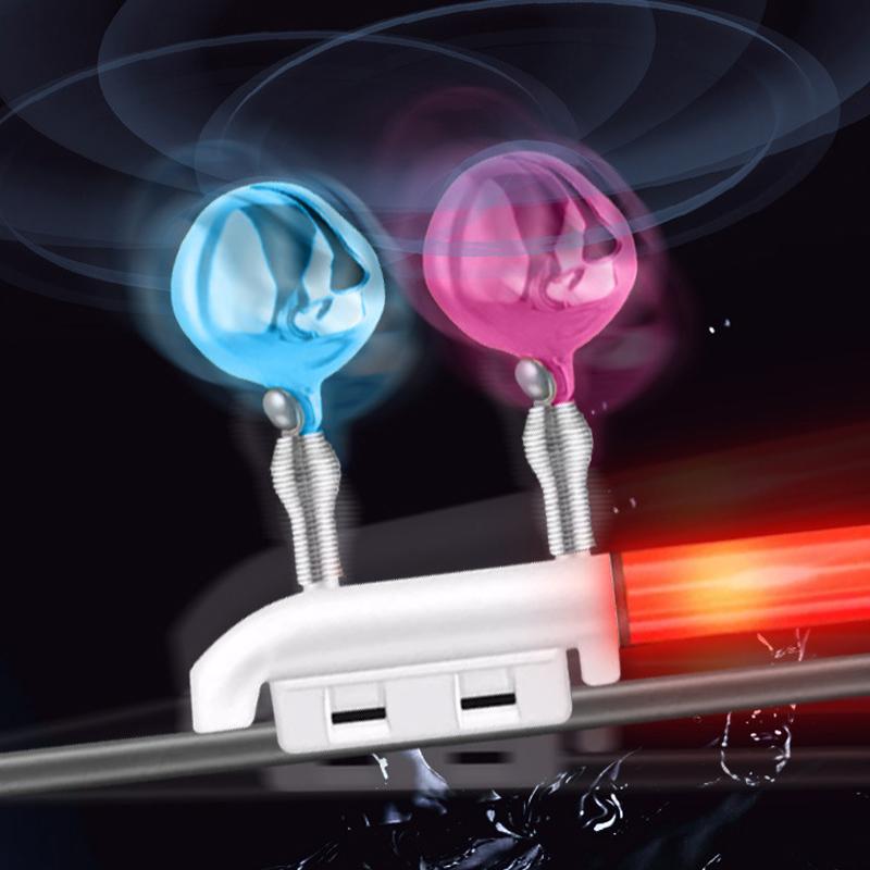 Fishing Bite Alarms Fishing Rod Double Bell Rod Clamp Tip Induction Lamp Bright Night Flash Led Without Battery Tackle Flash Led