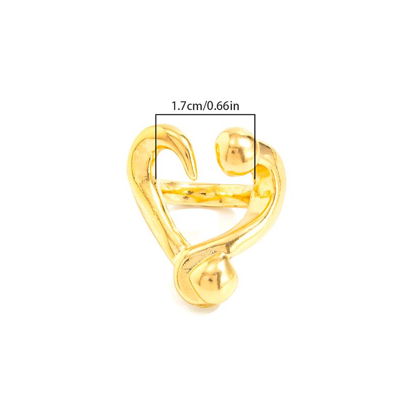 Creative Hollow Out Love Heart Ring For Women Fashion Design Geometric Irregular Knuckle Ring Couple Jewelry Accessories