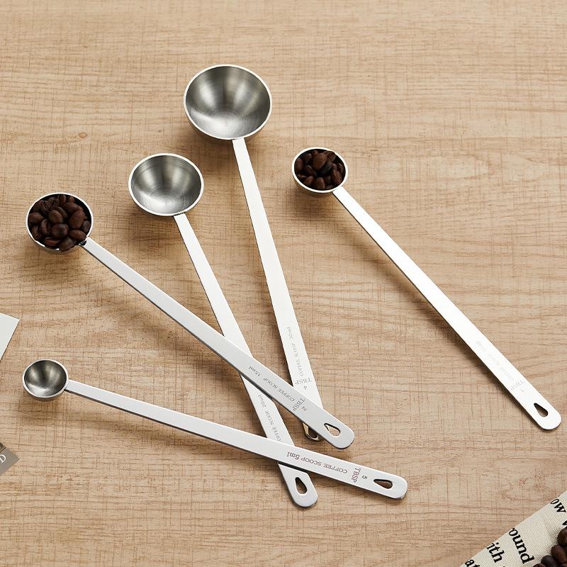 304 Stainless Steel Thickened Measuring Spoons Set with Long Handles, 50ml Cup, 40ml Spoon, for Baking and Seasoning.