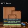 3PCS Bamboo Cutting Board Durable Wood Cutting Boards for Kitchen Chopping Board Solid Wood Non-slip Cut Vegetable Fruit Board
