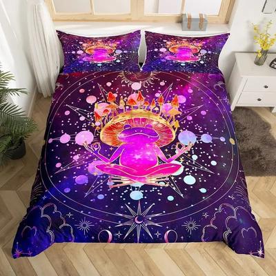 Cute Mushroom Duvet Cover Microfiber Sun And Moon Bedding Set Exotic Bohemian Frog Comforter Cover Set Twin Queen For Boys Teens