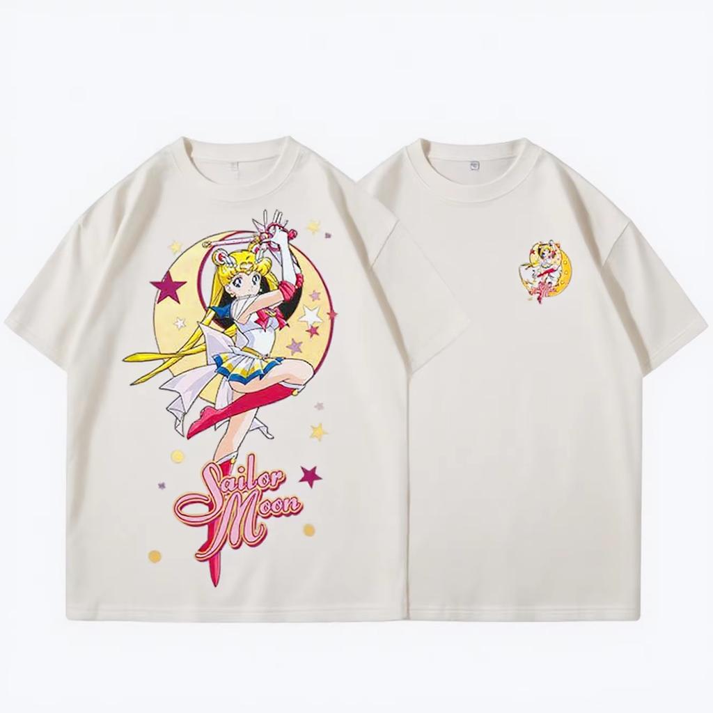 Sailor Moon Tshirts for Unisex and Women Summer Fashion Anime Print Shortsleeved Tshirts Womens Street Clothing Cotton