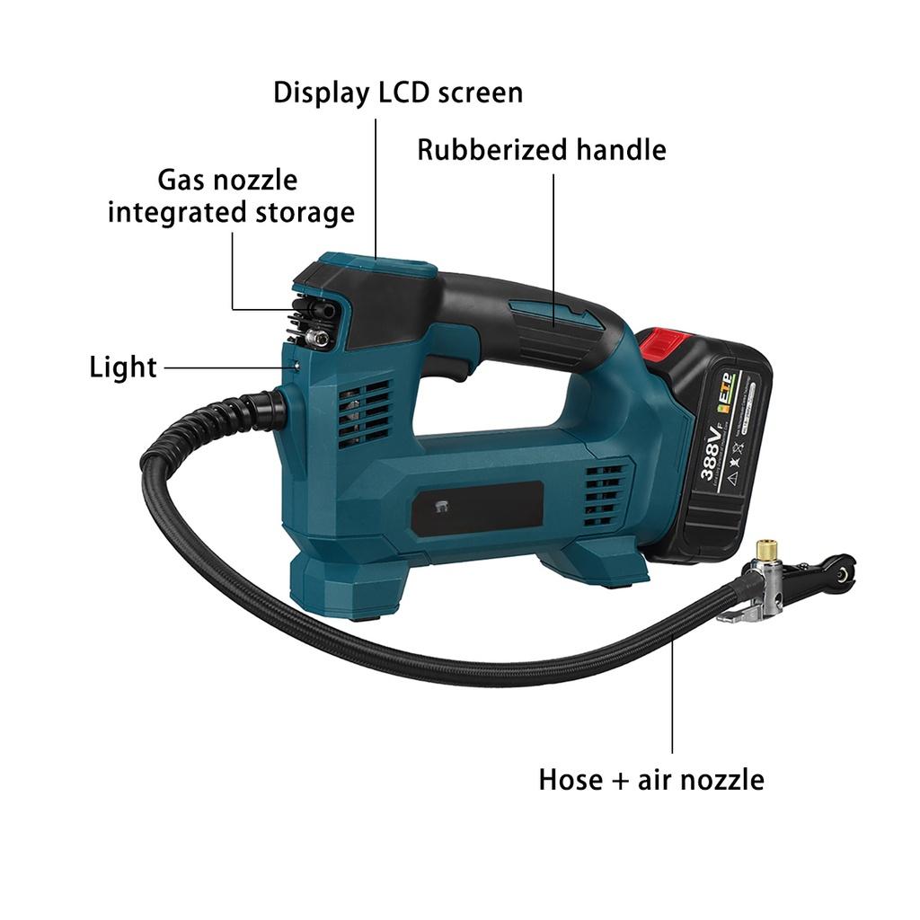 Wiederaufladbarer Auto-Luftkompressor, kabellose aufblasbare Pumpe, tragbare Luftpumpe, Auto-Reifenfüller, digital, für Fahrradbälle