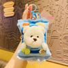 Cartoon Plush Keychain Stylish Keyring Holder for Women Girls Stuffed Pendant Hanging Ornament Bag Charm Decoration