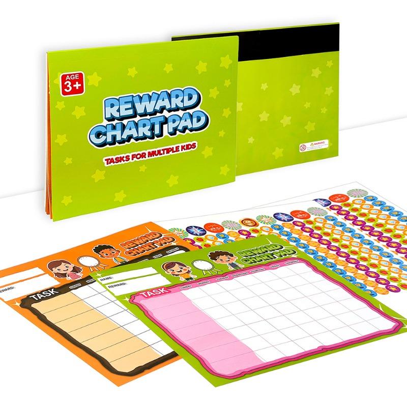 Children's behavior reward charts, English cartoons, praise stickers, tear-off pages, magnetic children's self-discipline sheets