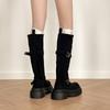 Retro Buckle Two Wear Folded Thick-soled Boots Children's Autumn and Winter Design Sense Fashion Suede Thick Heel Knight Boots