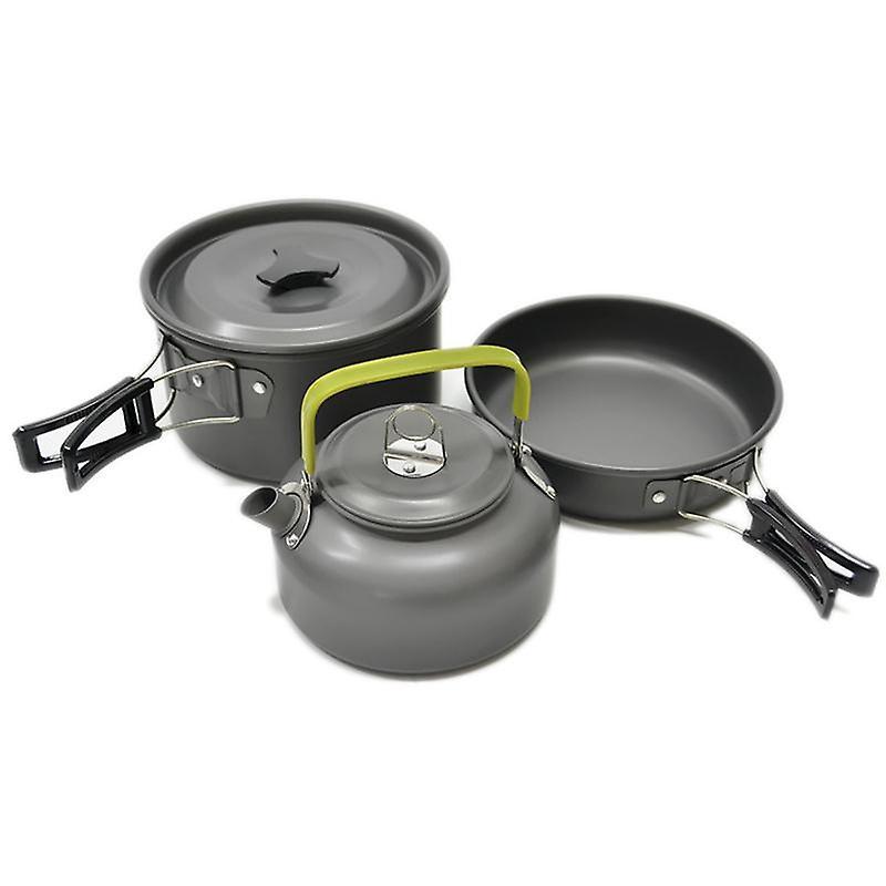 2021New Ultralight Camping Pot Frypan Kettle Cookware Utensils Outdoor Tableware Set Hiking Picnic  Tableware Pot Pan 2-3persons