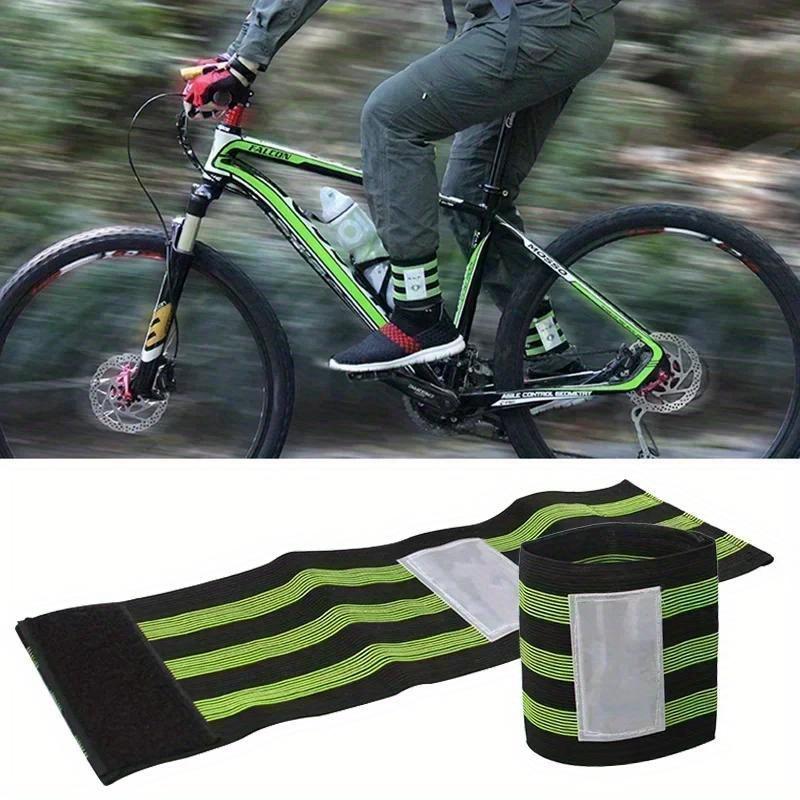 

2Pc Bicycle Ankle Leg Strap Cycling Safety Reflective Wrist Bind Bands Clip for Outdoor Sports Bike Pant Use