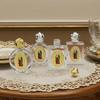 Glass Holy Water Bottles Enamel Colorful Christian Virgin Sculpture Bottle Religious 15Ml Holy Water Vessels Religious Decor