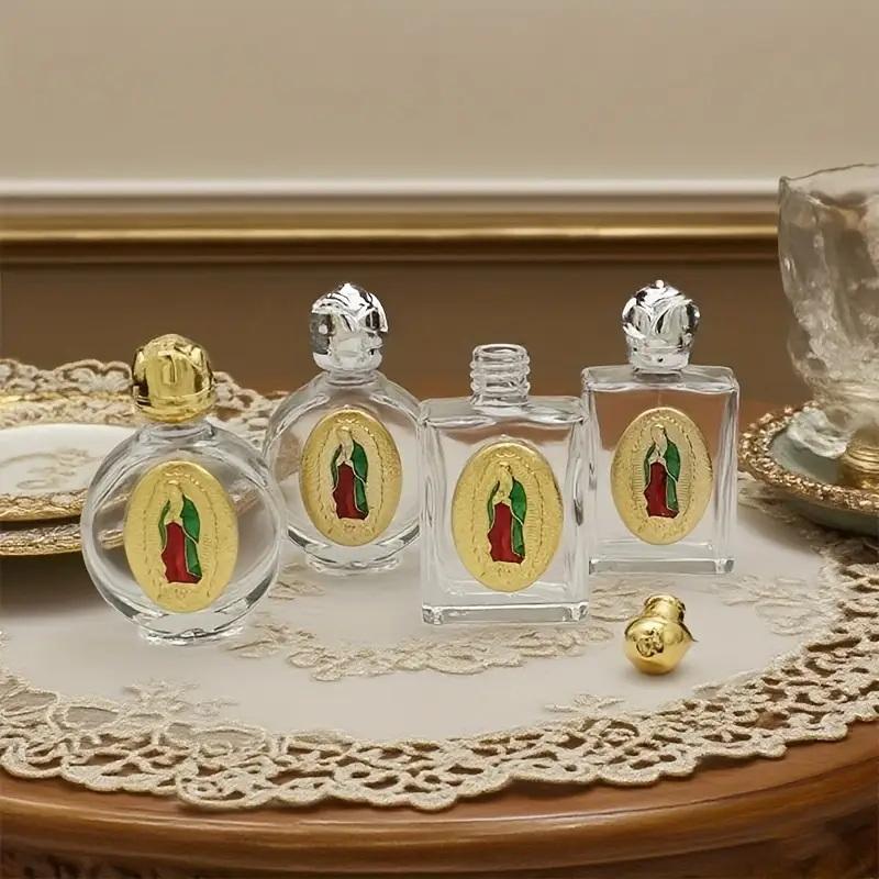 Glass Holy Water Bottles Enamel Colorful Christian Virgin Sculpture Bottle Religious 15Ml Holy Water Vessels Religious Decor