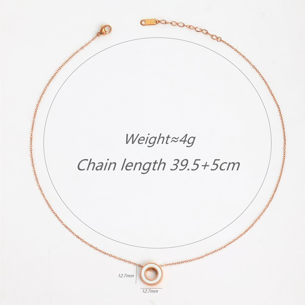 Simple Black And White Ring Stainless Steel Necklace, Simple And Generous Temperament Women'S Necklace Accessories