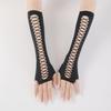 Perforated Mesh Elastic Gloves With A Trendy Cross Design, Versatile Party Sun Protection Gloves
